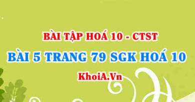 Bài 5 trang 79 SGK Hoá 10 Chân trời sáng tạo